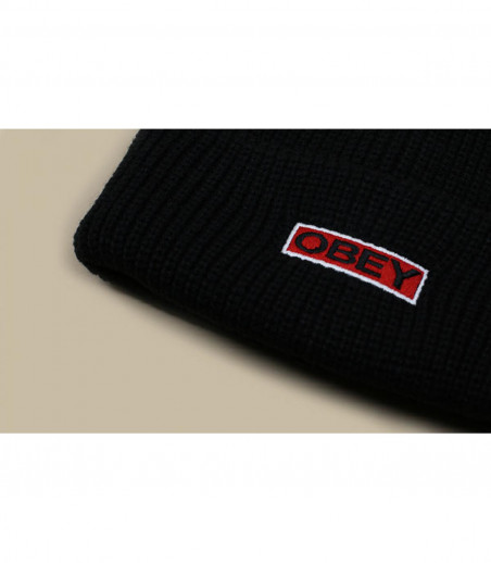 bonnet revers noir Obey